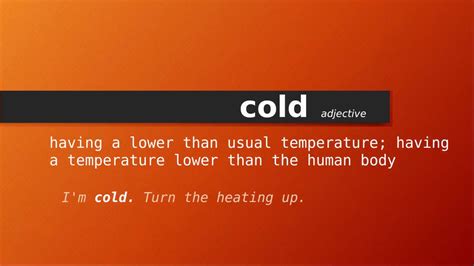 cold traduzione|cold definition in italian.